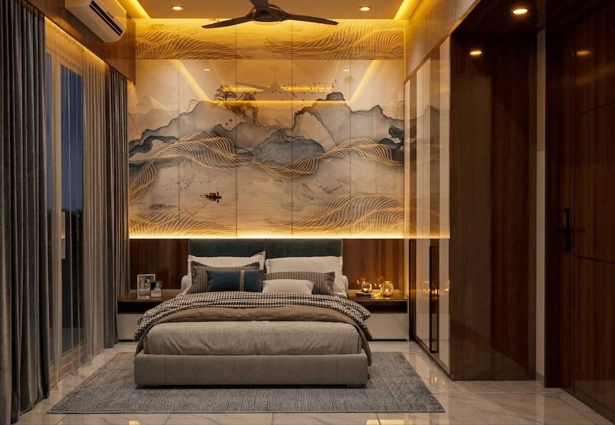 Premium Master Bedroom Interior Design for 3BHK
