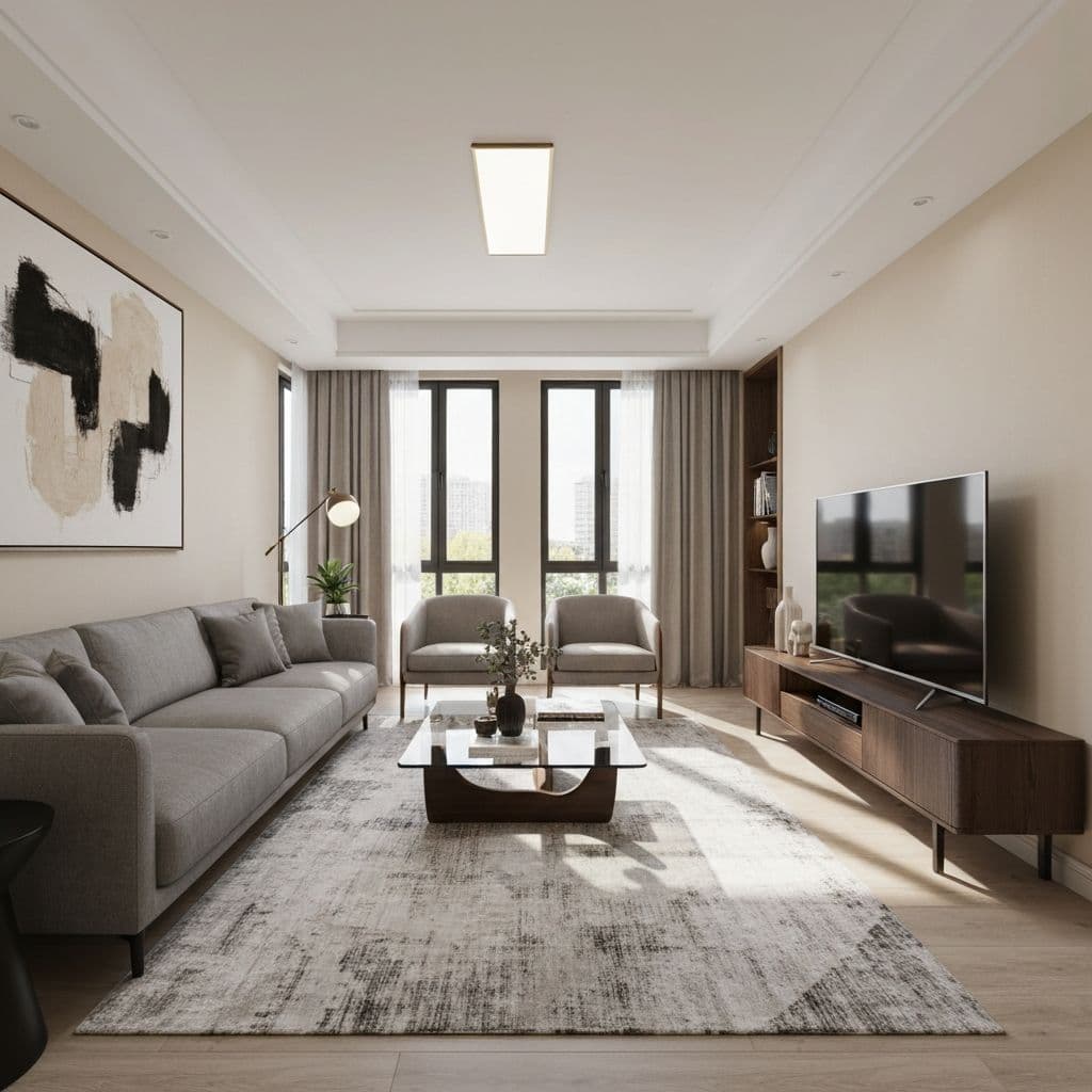 3D interior design of modern living room – Jangid Homes