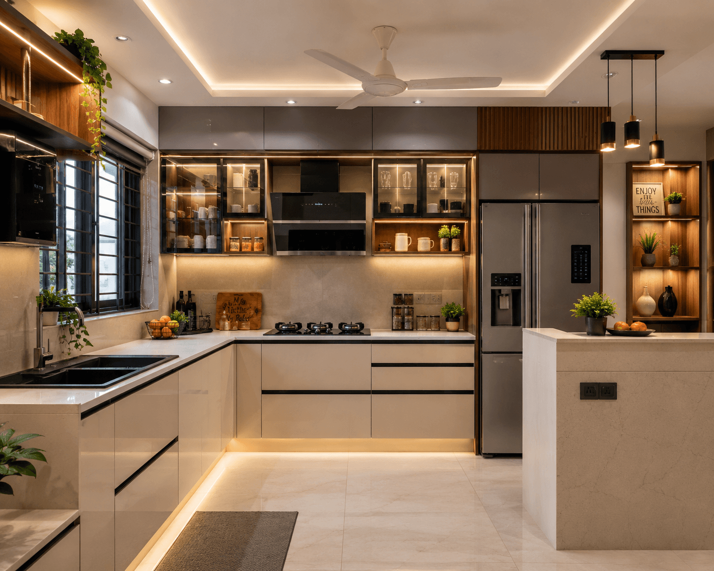 Luxury Island Modular Kitchen - Island Modular Kitchen by Jangid Homes